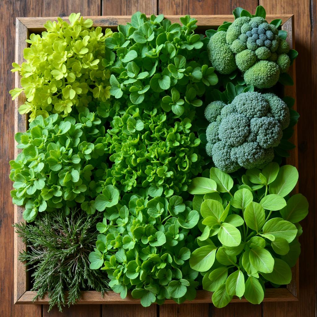 Variety of fresh microgreens
